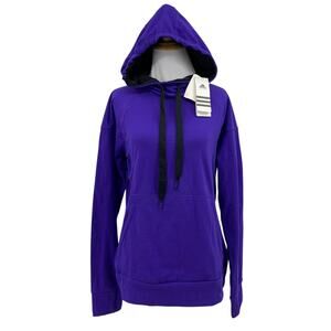 Adidas Hoodie Womens M Medium Blast Purple Fleece Lined Performance Sweatshirt